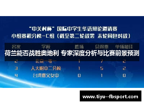 荷兰能否战胜奥地利 专家深度分析与比赛前景预测